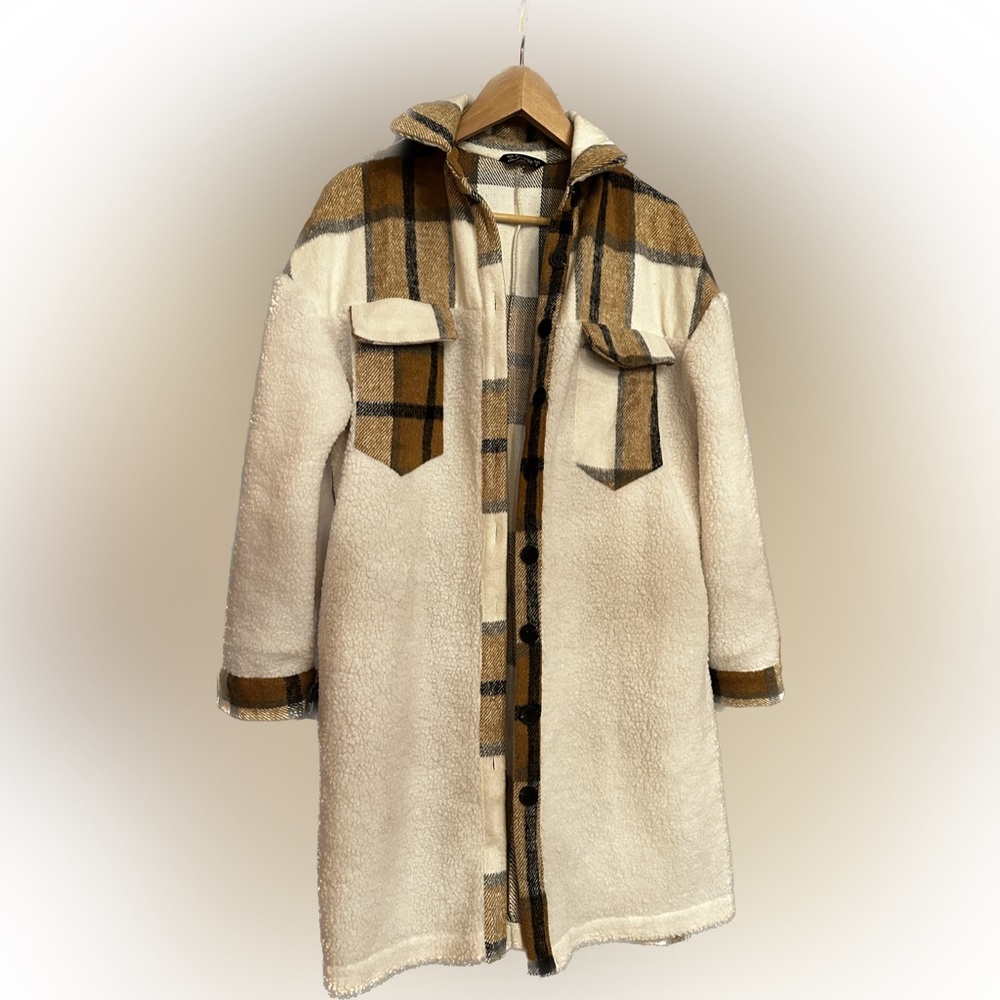 Long flannel shacket {Sz Small}